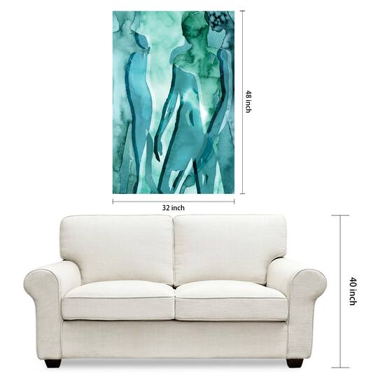 Empire Art Direct 48" x 32" Water Women II Frameless Free Floating Tempered Glass Wall Art